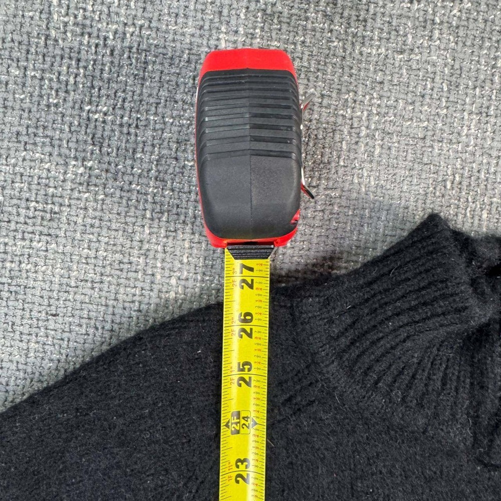 VS Sport Snowflake Wool Sweater Unisex Medium Black 90s Vintage Quarter Zip - Picture 7 of 12